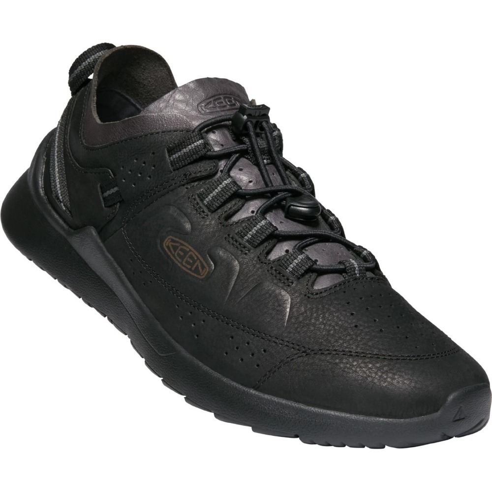 KEEN Men's 11.5 Highland Casual Black Nubuck Leather Lace-lock Sneaker Shoes NEW